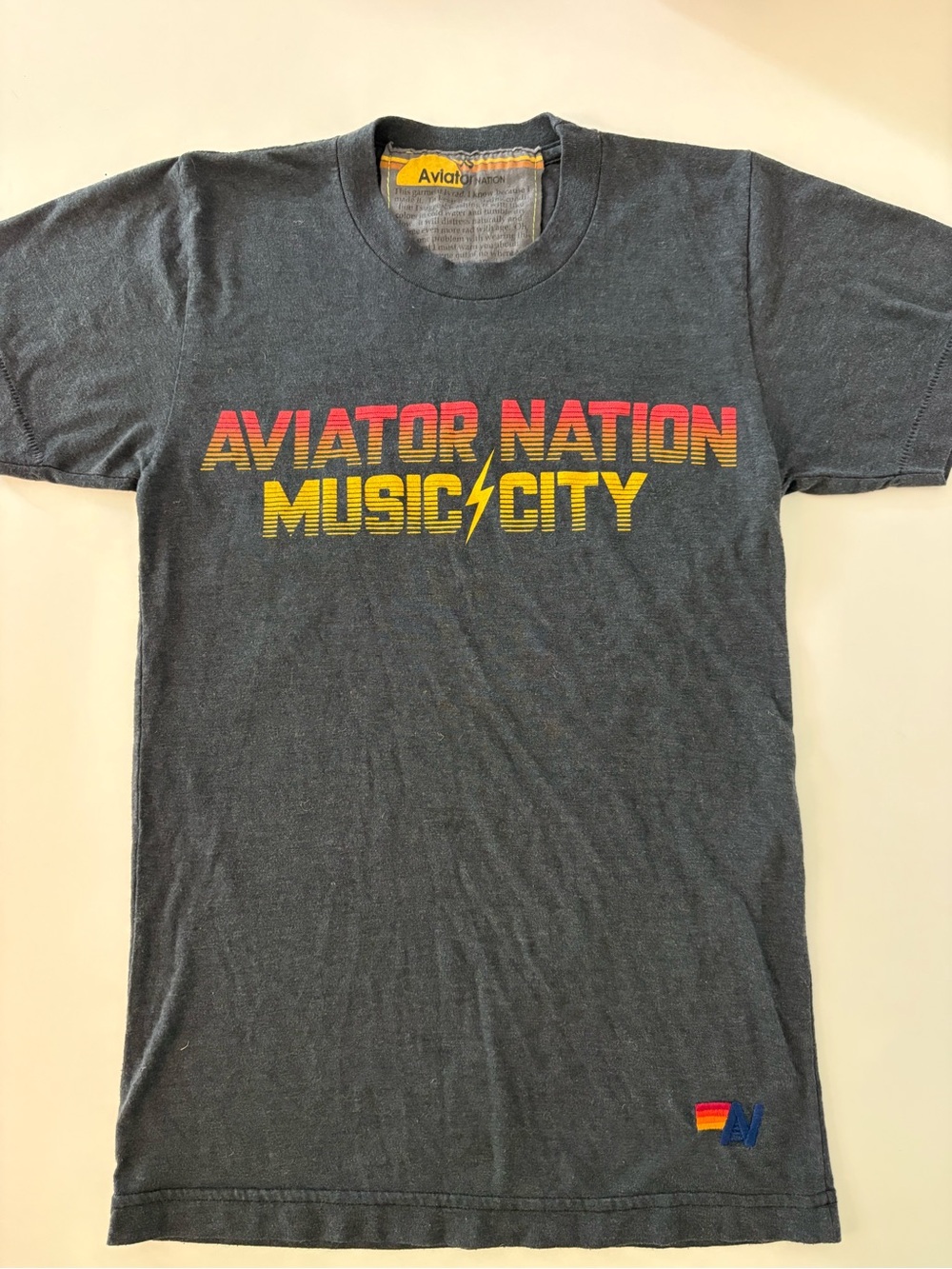 Aviator Nation Charcoal 'Music City' Gradient Logo Tee